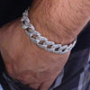 White Gold Plated Baguette Iced Flooded Out Bracelet