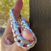 White Gold Plated Baguette Iced Flooded Out Bracelet