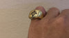 14K Gold Plated over 925 Sterling Silver Master Mason Oxidized Masonic Ring