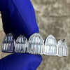 925 Sterling Silver Iced Baguette Grillz Top 6 Teeth