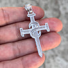 925 Sterling Silver Nail Cross Pendant Iced Flooded Out CZ Charm