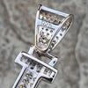 925 Sterling Silver Nail Cross Pendant Iced Flooded Out CZ Charm