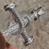 925 Sterling Silver Nail Cross Pendant Iced Flooded Out CZ Charm