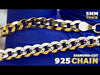 14K Gold Plated 925 Silver Two-Tone Chain Diamond-Cut Necklace 5MM 24"