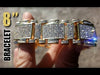 14K Gold Plated Iced Square Links Bracelet 8" x 23MM Thick