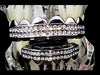 Silver Tone Two-Row Iced Teeth Grillz Set