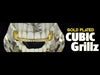 14K Gold Plated Slim Bar Iced CZ Top Half Grillz
