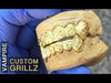 Real 10K Gold Dust Diamond-Cut Custom Vampire Teeth Fang Grillz