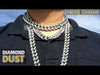 Diamond Dust Bubble Cuban Link Chain Silver Tone Necklace 18"-30"