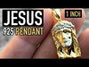 14K Gold Plated 925 Sterling Silver Jesus Head Two-Tone Pendant 1"