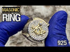 14K Gold Plated over 925 Sterling Silver Iced Flooded Out CZ Masonic Master Mason Ring