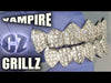 Silver Tone CZ Iced Vampire Fangs Teeth Grillz Set