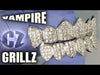 Silver Tone CZ Iced Vampire Fangs Grillz Set