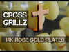 14K Rose Gold Plated Plain Cross Single Tooth Cap