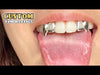 925 Silver Custom Fangs Set Double Caps Vampire Teeth Fang & Open Toot