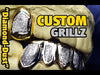 Gold Plated over 925 Silver Two-Tone Diamond Dust 2/6 Custom Grillz