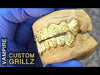 Gold Plated over 925 Silver Diamond-Cut Dust Vampire Fangs Custom Grillz