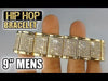 Rounded Links Bracelet Iced Flooded Out Gold Finish 23MM Thick 9"