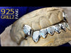 925 Sterling Silver Diamond Dust Custom Vampire Fangs Grillz Set