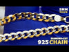 14K Gold Plated 925 Silver Two-Tone Chain Diamond-Cut Necklace 5MM 18"