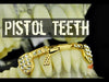 14K Gold Plated Iced Gun Pistol Bottom Teeth Grillz