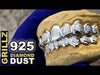 925 Sterling Silver Diamond Dust With White Border Custom Grillz