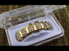 14K Gold Plated Iced Tombstone Top Teeth Grillz