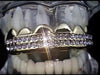 14K Gold Plated Two Row Iced Top Teeth Grillz