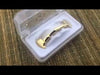 14K Gold Plated Full Vampire Fangs Slim Bar Grillz Set