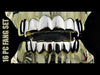 Silver Tone 8 on 8 Teeth Vampire Fangs Grillz Set