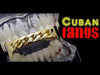 14K Gold Plated Cuban Link Plain Top Teeth Vampire Fangs