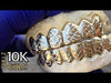 Real Solid 10K Gold Diamond-Cut Diamond Dust Custom Grillz