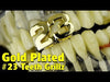 14K Gold Plated Plain Number #23 Top Double Tooth Grillz