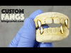 Real Solid 10K Gold Four Vampire Fangs w/Back Bars Custom Grillz