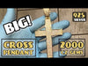 14K Gold Plated 925 Sterling Silver Big Cross Pendant Iced Micro Pave CZ 3.25"