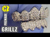 Silver Tone CZ Iced Six on Six Teeth Grillz Set