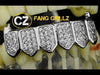 Silver Tone Premium Iced CZ Bottom Teeth Vampire Fangs Grillz
