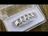 Silver Tone Four Open Face Hollow Bottom Teeth Grillz