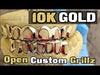 Real 10K Gold All Open Face Hollow Custom Grillz