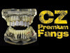 14K Gold Plated Premium Two-Tone CZ Iced Top Vampire Fang Grillz