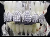 Silver Tone CZ Top Teeth Vampire Fang Grillz