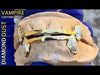 Gold Plated over 925 Silver 2-TONE Diamond Dust Vampire Fang Custom Grillz w/Front Bar