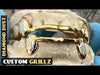 Gold Plated 925 Silver Diamond Dust Two-Tone K9 Canine Front Bar Custom Grillz