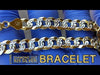 14K Gold Plated 925 Silver Two Tone Diamond Cut Bracelet 8.5" x 8MM