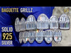 Real 925 Sterling Silver Iced Baguette Grillz Bottom Six Teeth