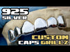 Real Solid 925 Sterling Silver Permanent Look Single Caps Custom Grillz