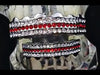 Silver Tone Three Row Red Iced Bottom Grillz