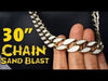 Cuban Link Chain Gold Finish Sandblast Necklace 30" x 18MM Thick