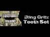 Silver Tone Micro Pave Iced Teeth Grillz Set