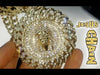 Huge Jesus Cuban Medallion Iced Pendant Gold Finish Cuban Chain Necklace 30"